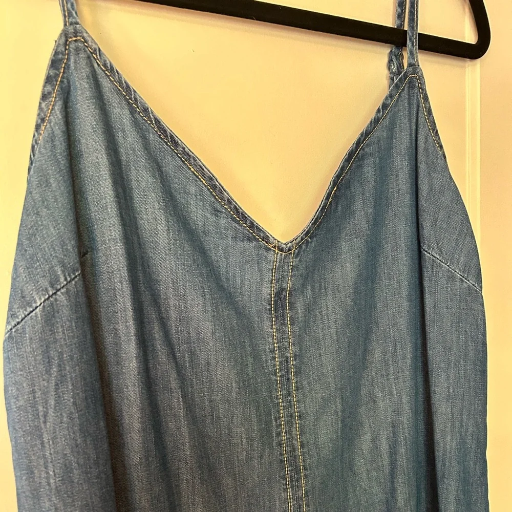 Zara Denim Strappy Midi Dress NWT - Picture 9 of 11